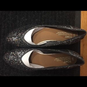 Toms Black Sparkle Flats